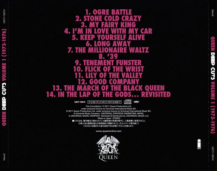 Queen  Deep Cuts; Volume 1 : Back